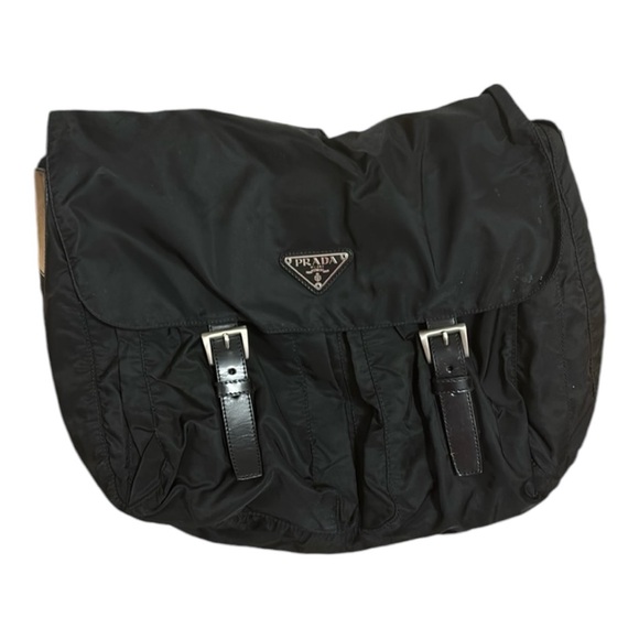 Prada Handbags - 💕HP💕Prada black nylon large messenger crossbody purse